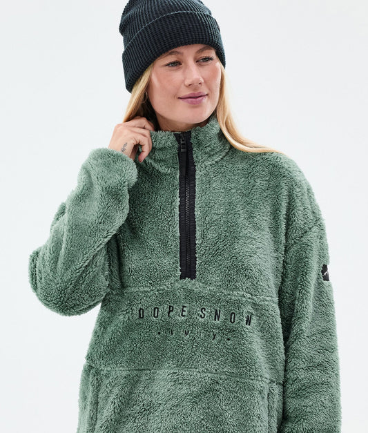 Fleece Sweater Women Faded Green