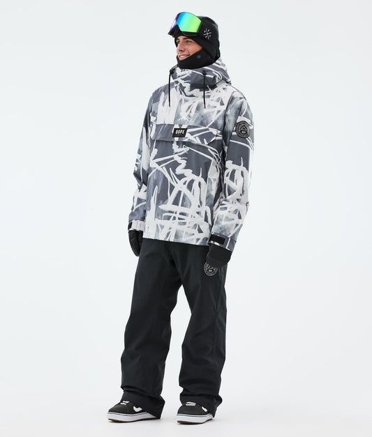 Snowboard Jacket Men Scribble Black