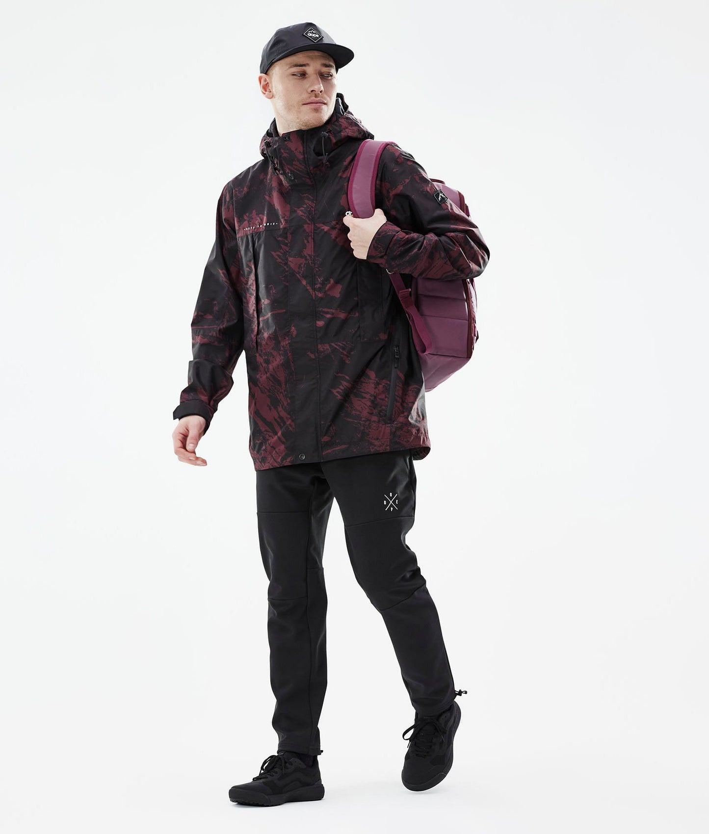 Outdoor Jacket Men Paint Burgundy