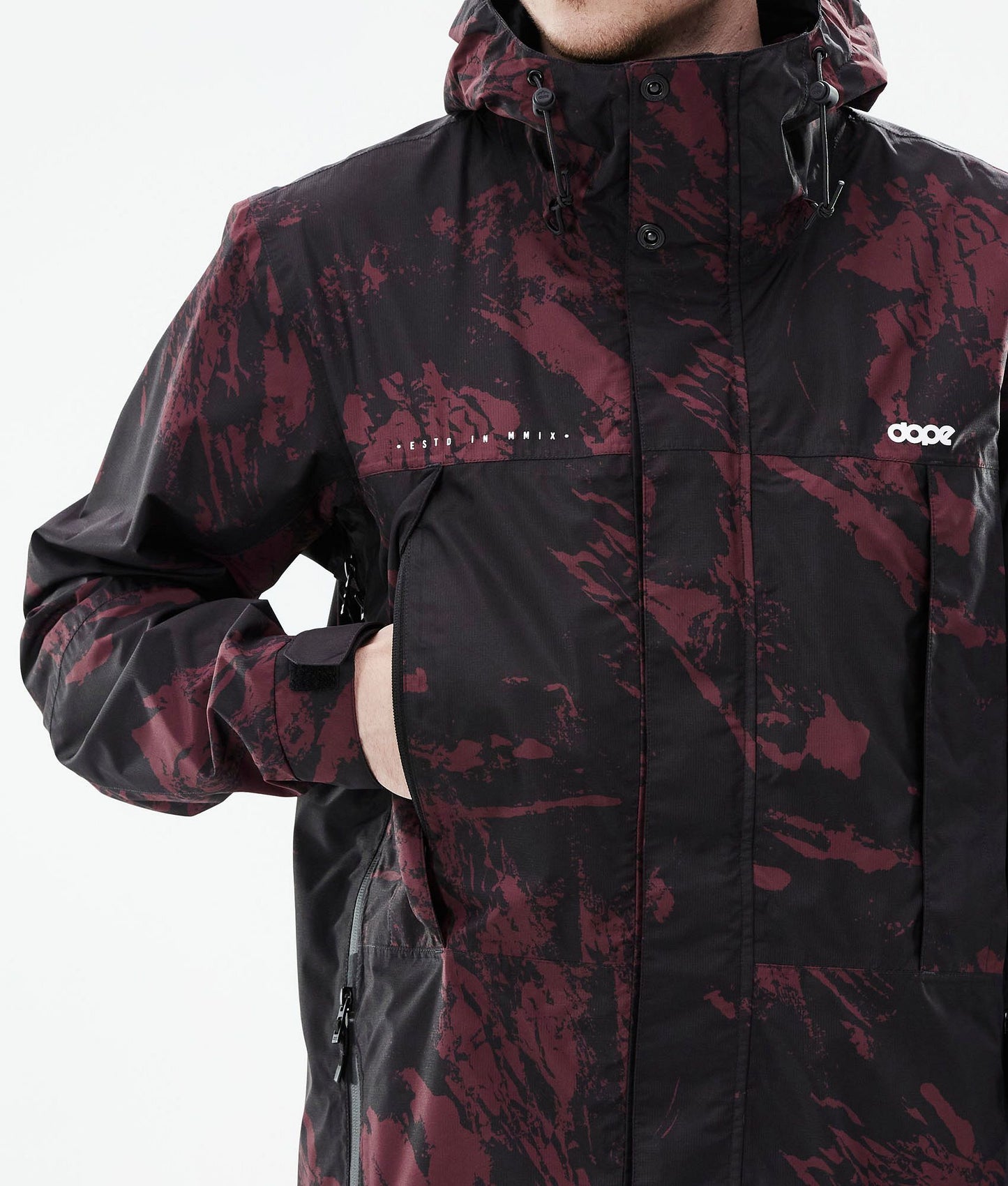 Outdoor Jacket Men Paint Burgundy