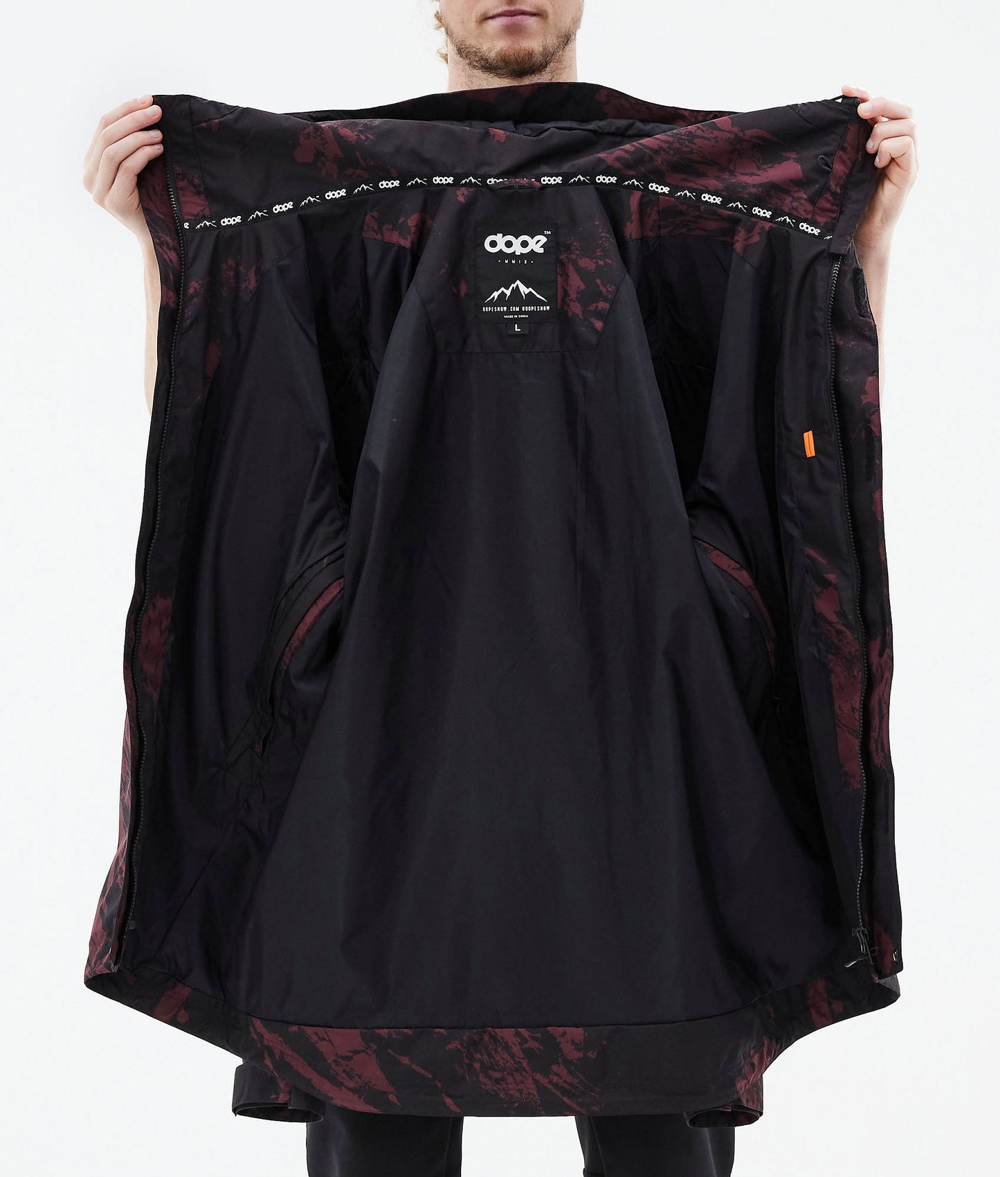 Outdoor Jacket Men Paint Burgundy