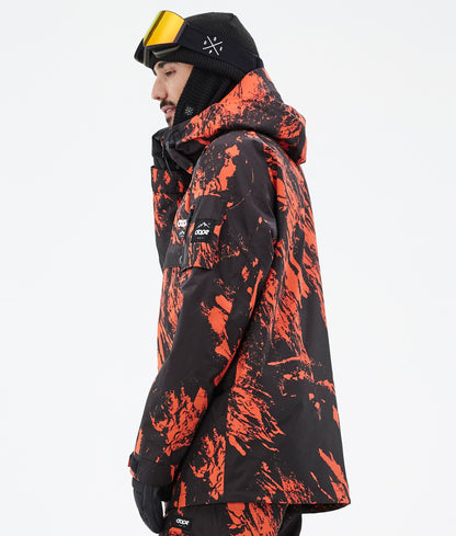 Snowboard Jacket Men Paint Orange