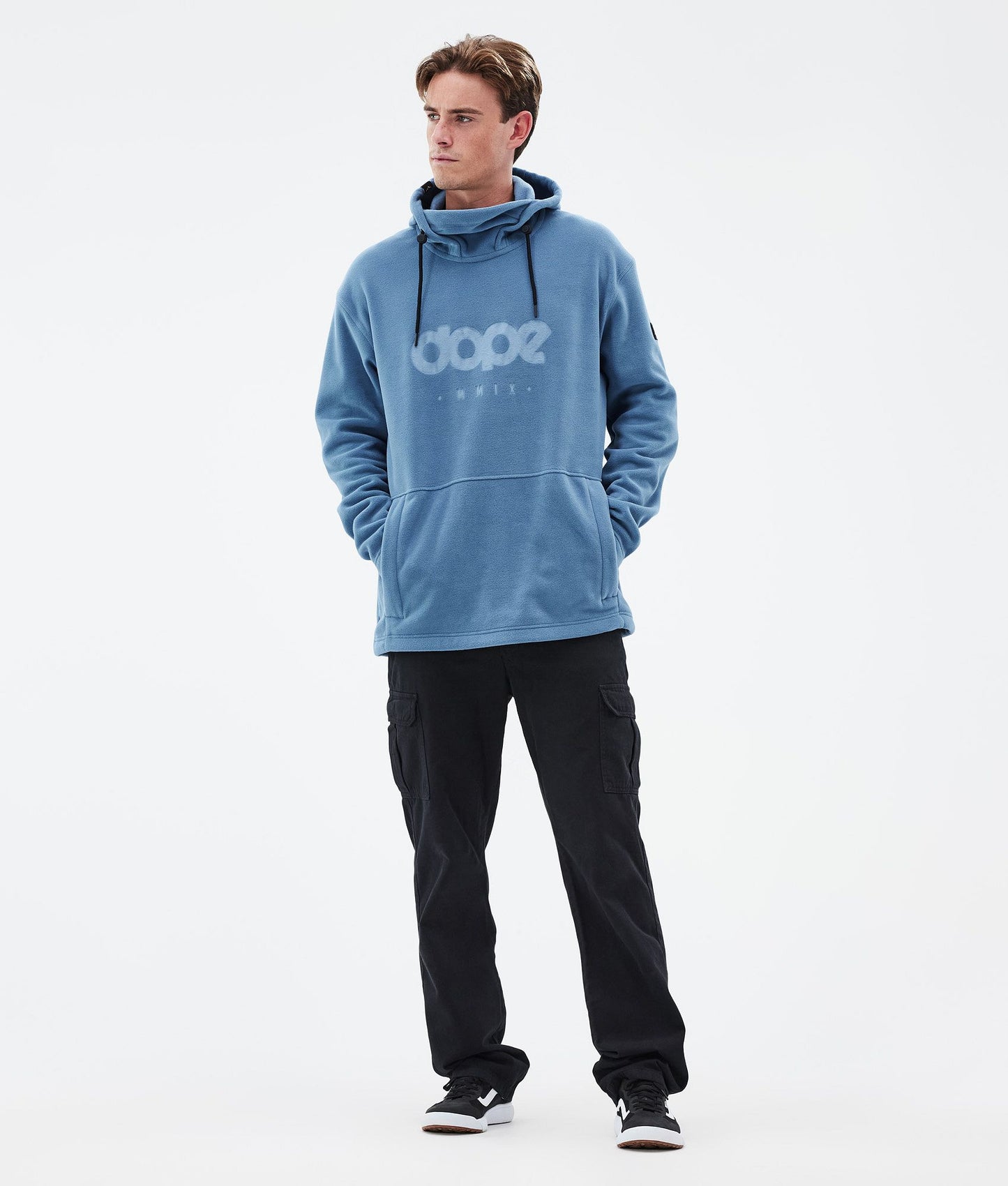 Fleece Hoodie Men Blue Steel