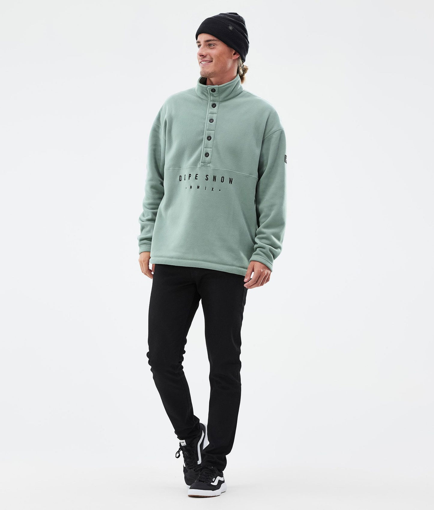Fleece Sweater Men Faded Green