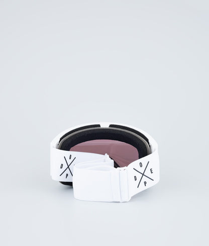 Ski Goggles White W/White Champagne Mirror