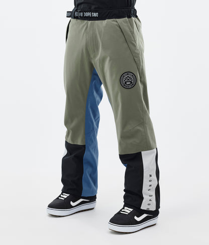 Snowboard Pants Men OIive Green/Burgundy/Metal Blue/Black