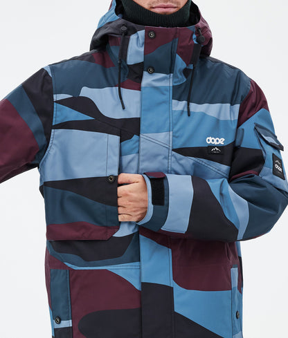 Snowboard Jacket Men Shards Burgundy Blue
