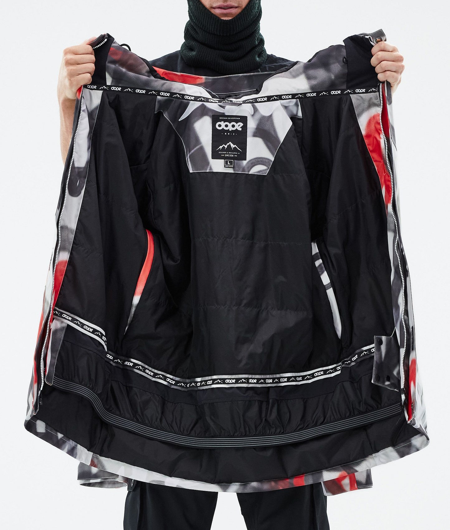 Snowboard Jacket Men Spray Black Red