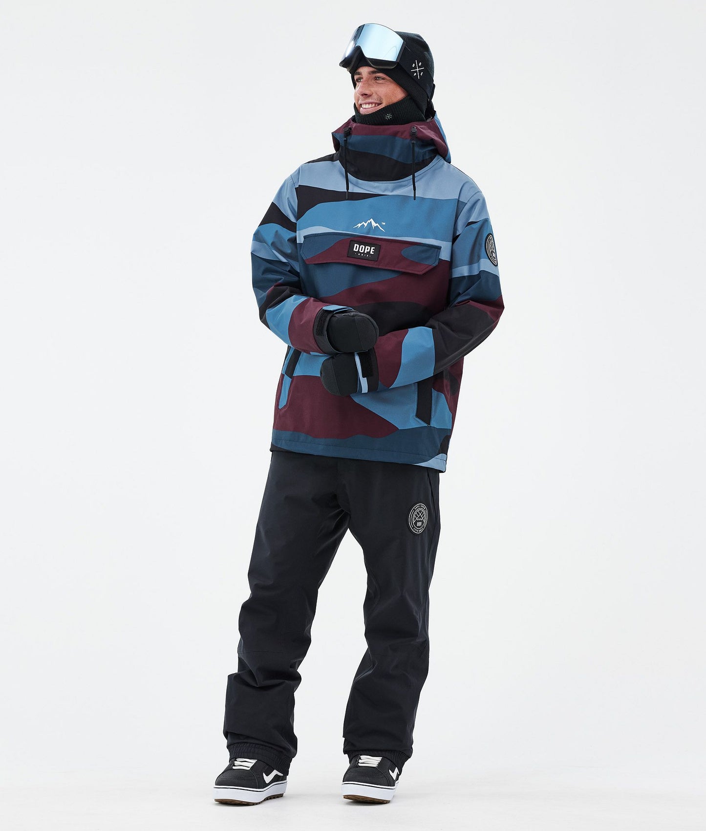 Snowboard Jacket Men Shards Burgundy Blue