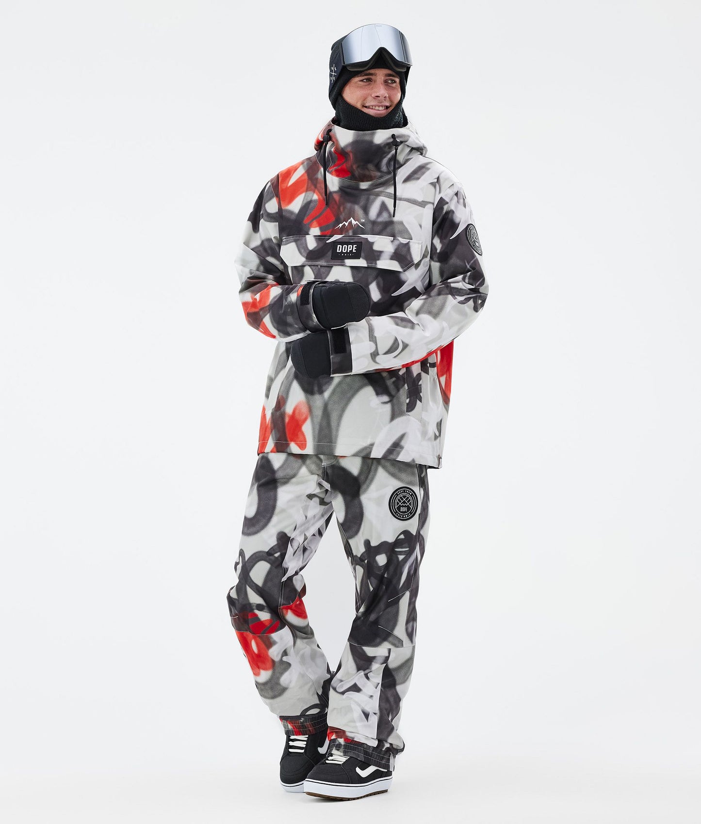 Snowboard Pants Men Spray Black Red