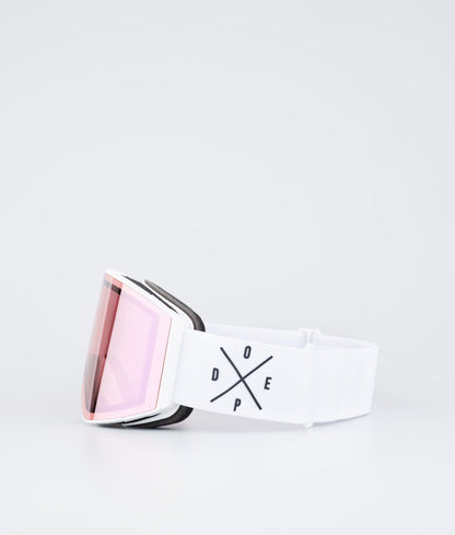 Ski Goggles White/Pink Mirror
