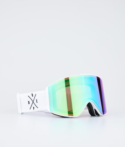 Ski Goggles White/Red Mirror