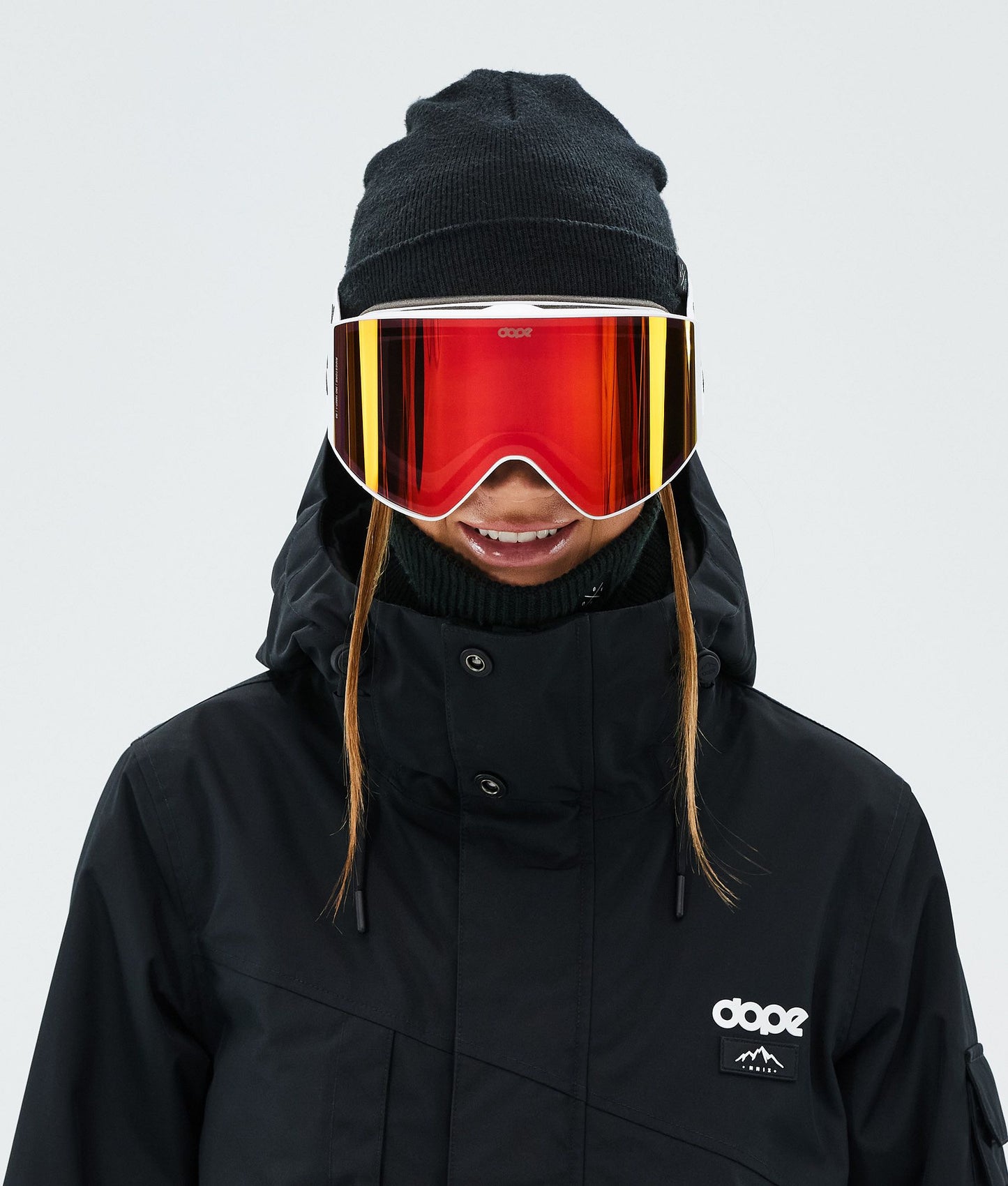 Ski Goggles White/Red Mirror