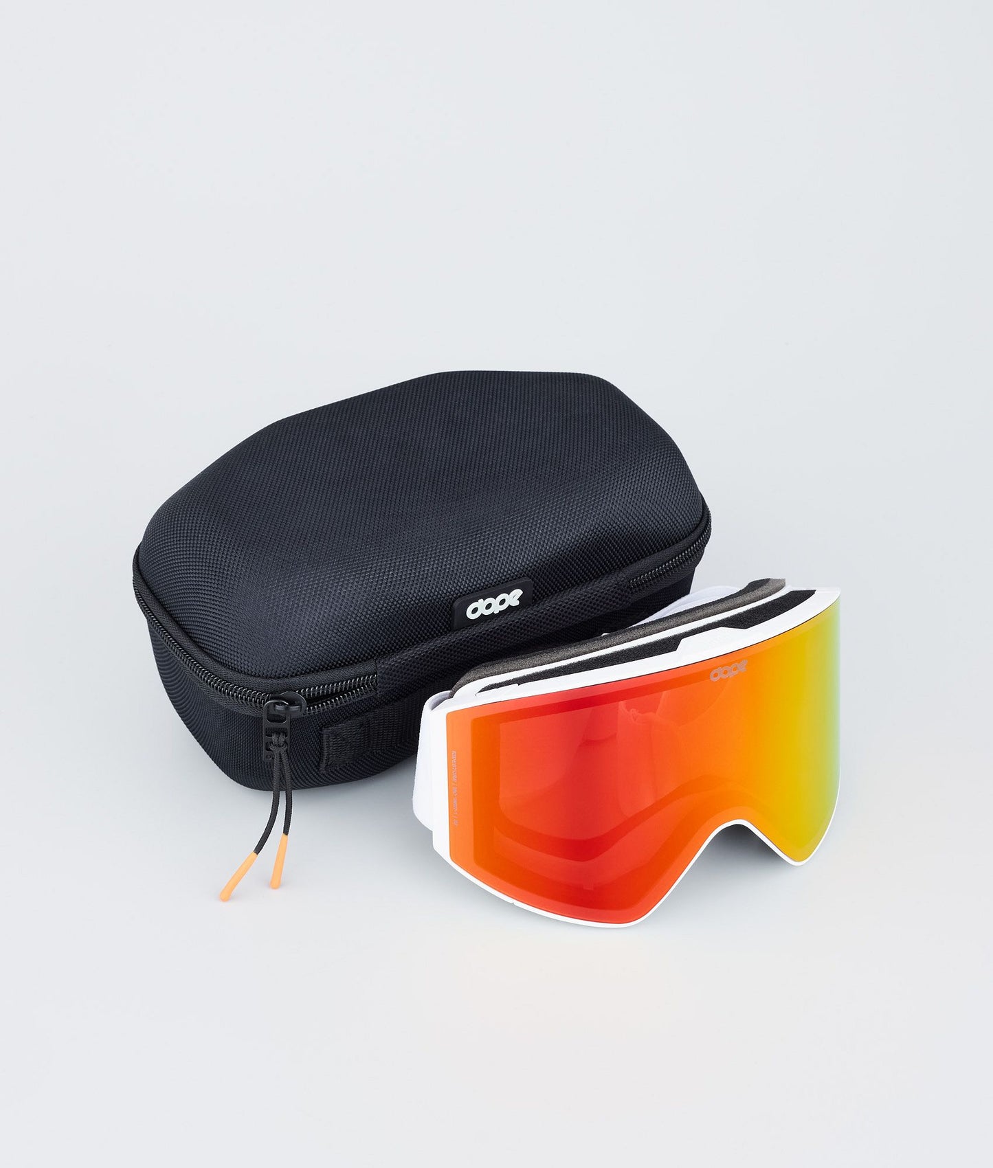 Ski Goggles White/Red Mirror