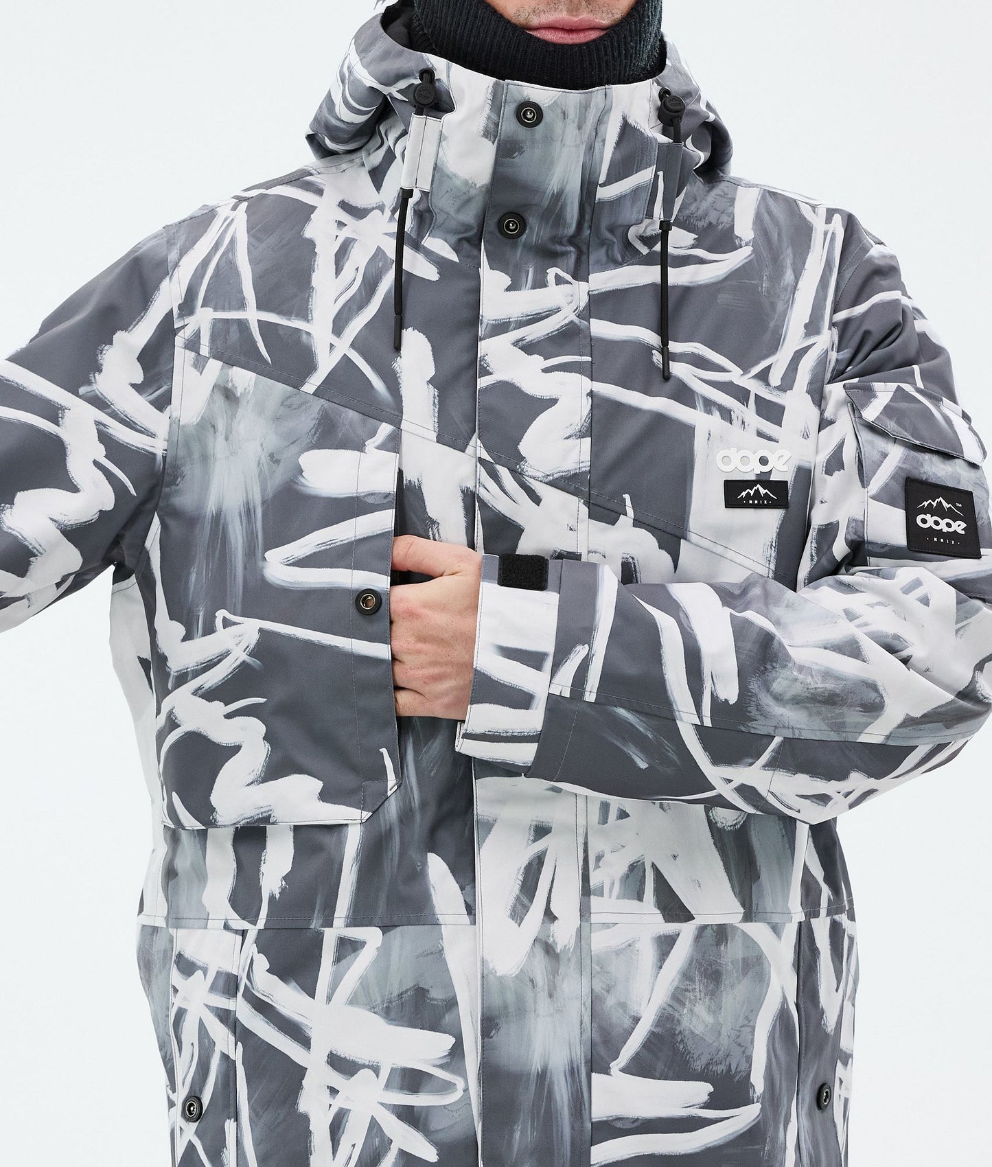 Snowboard Jacket Men Scribble Black