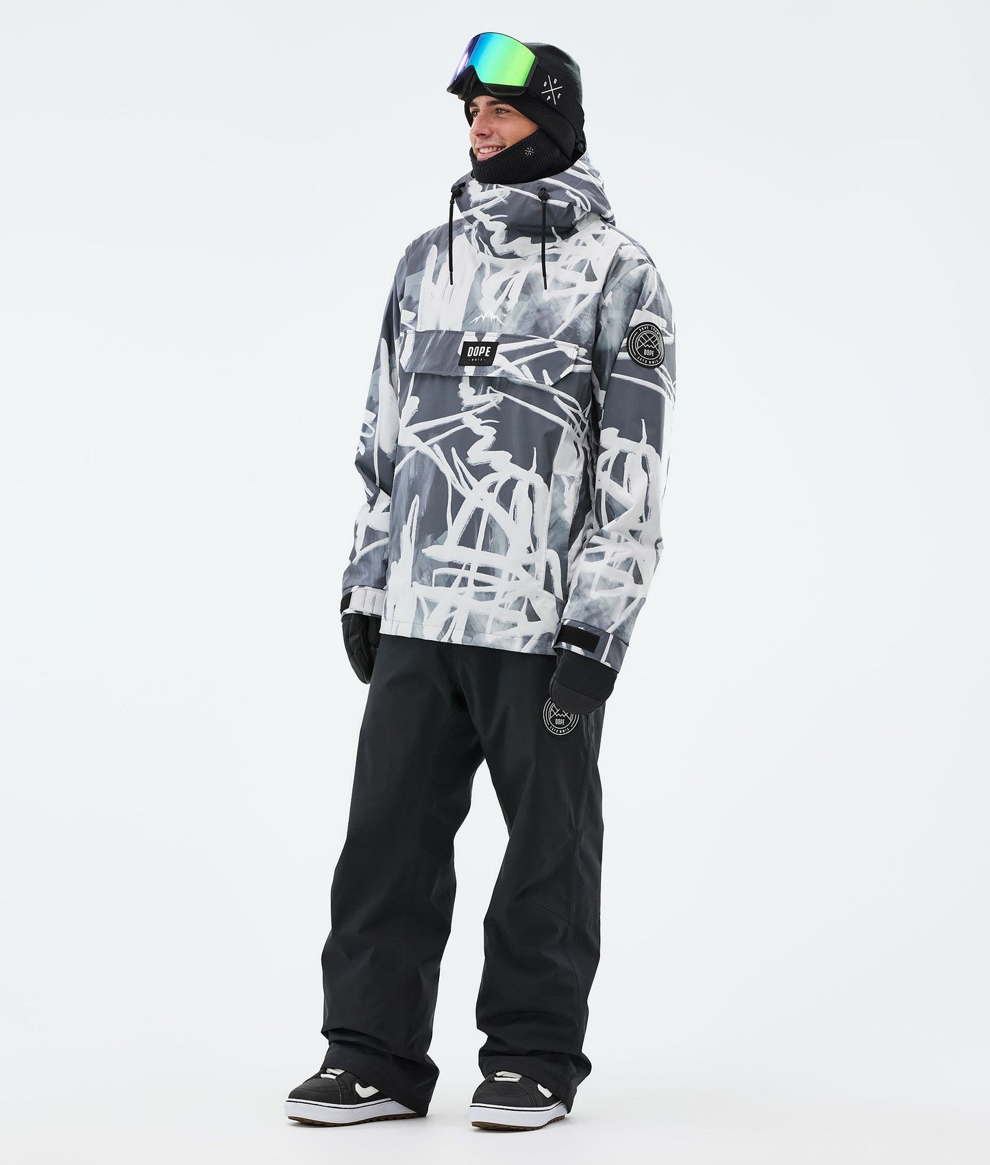 Snowboard Jacket Men Scribble Black