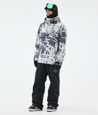 Snowboard Jacket Men Scribble Black