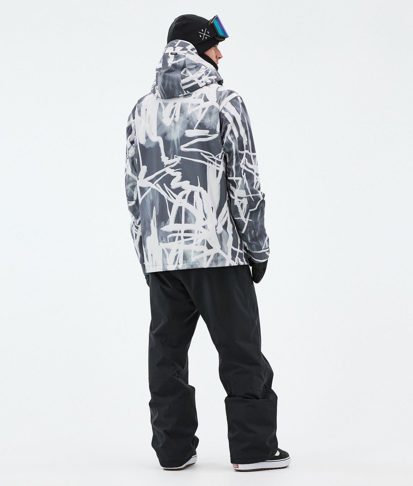 Snowboard Jacket Men Scribble Black