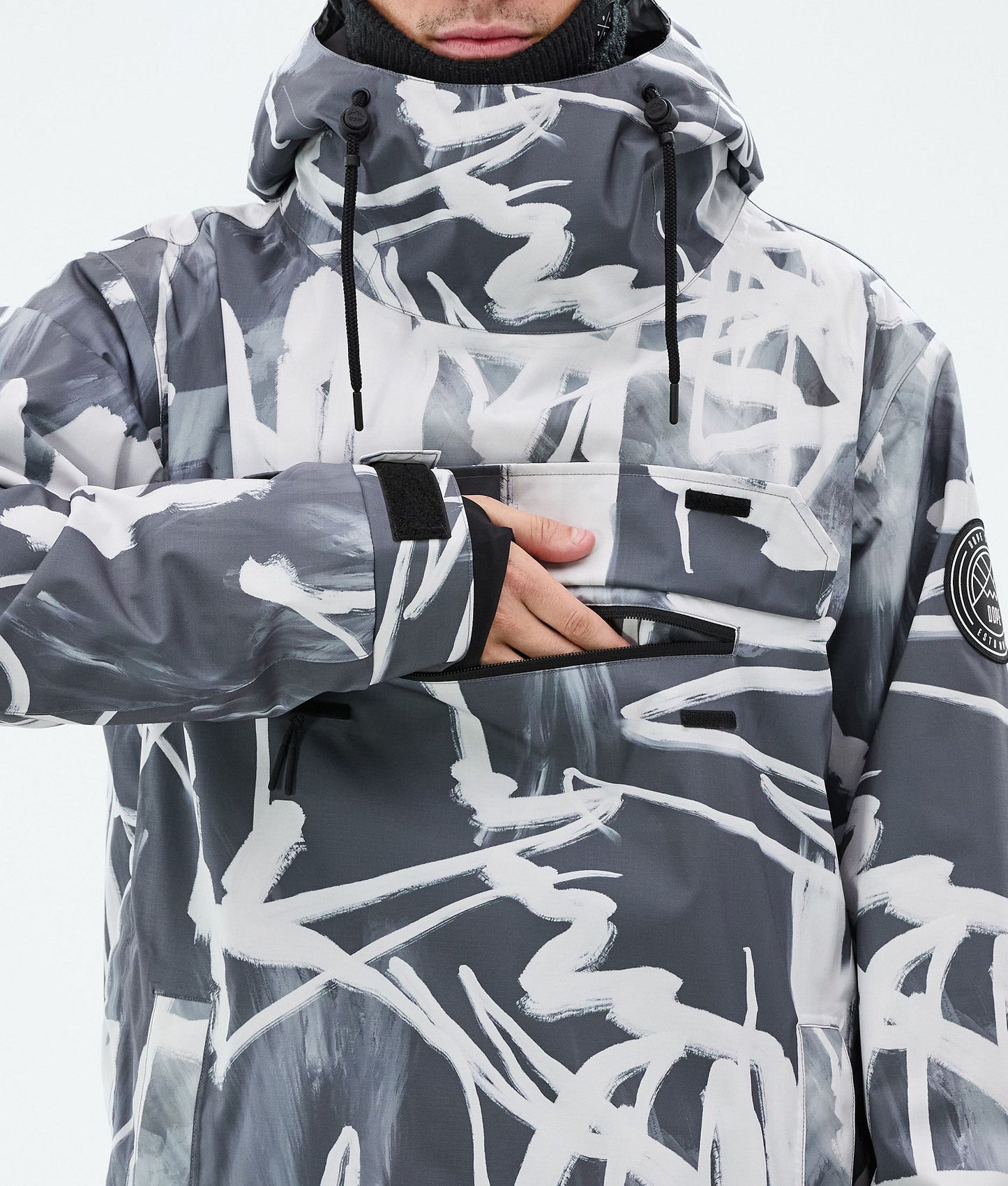 Snowboard Jacket Men Scribble Black