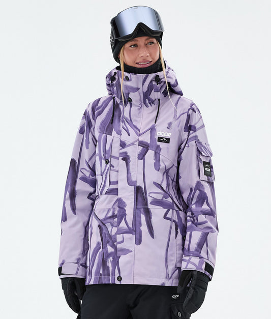 Snowboard Jacket Women Scribble Purple