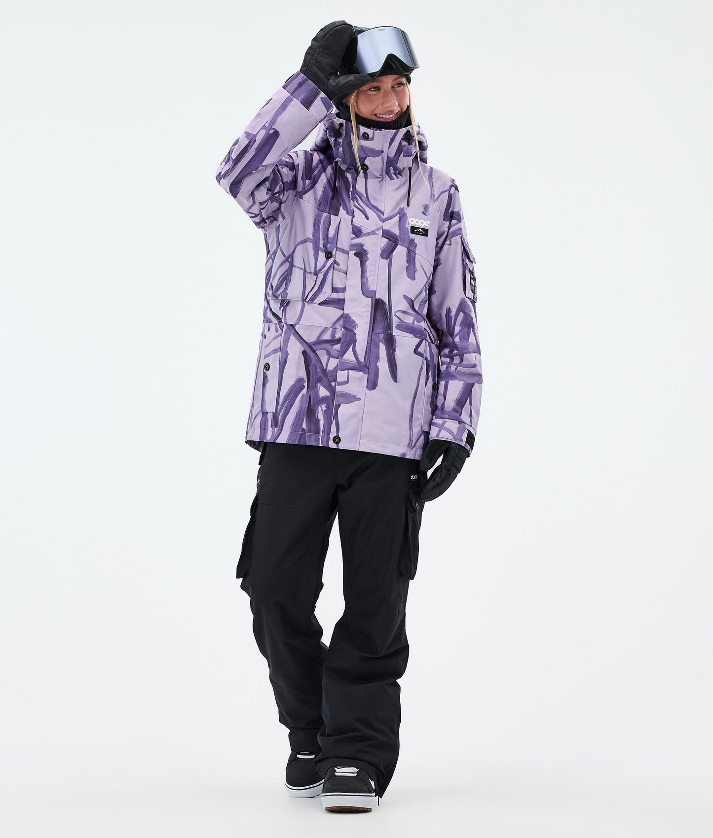 Snowboard Jacket Women Scribble Purple