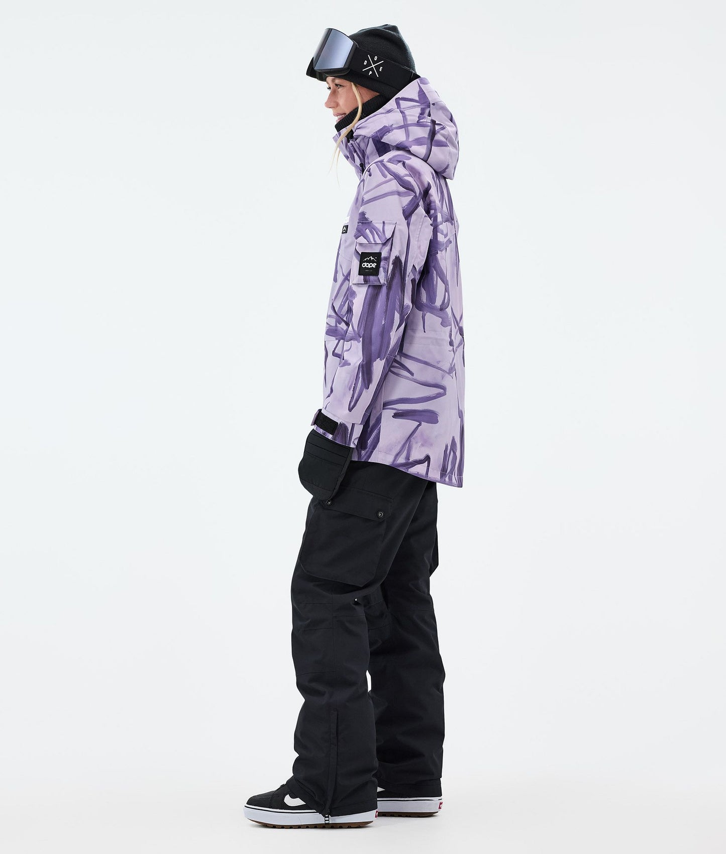 Snowboard Jacket Women Scribble Purple