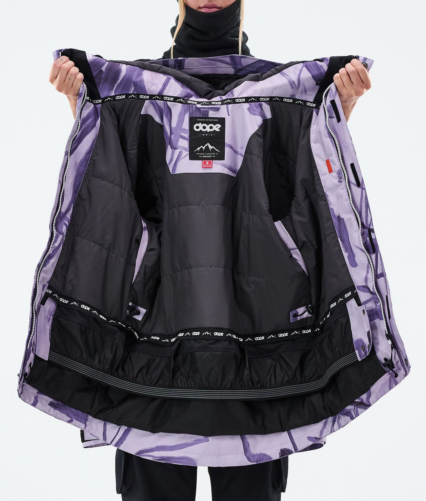 Snowboard Jacket Women Scribble Purple