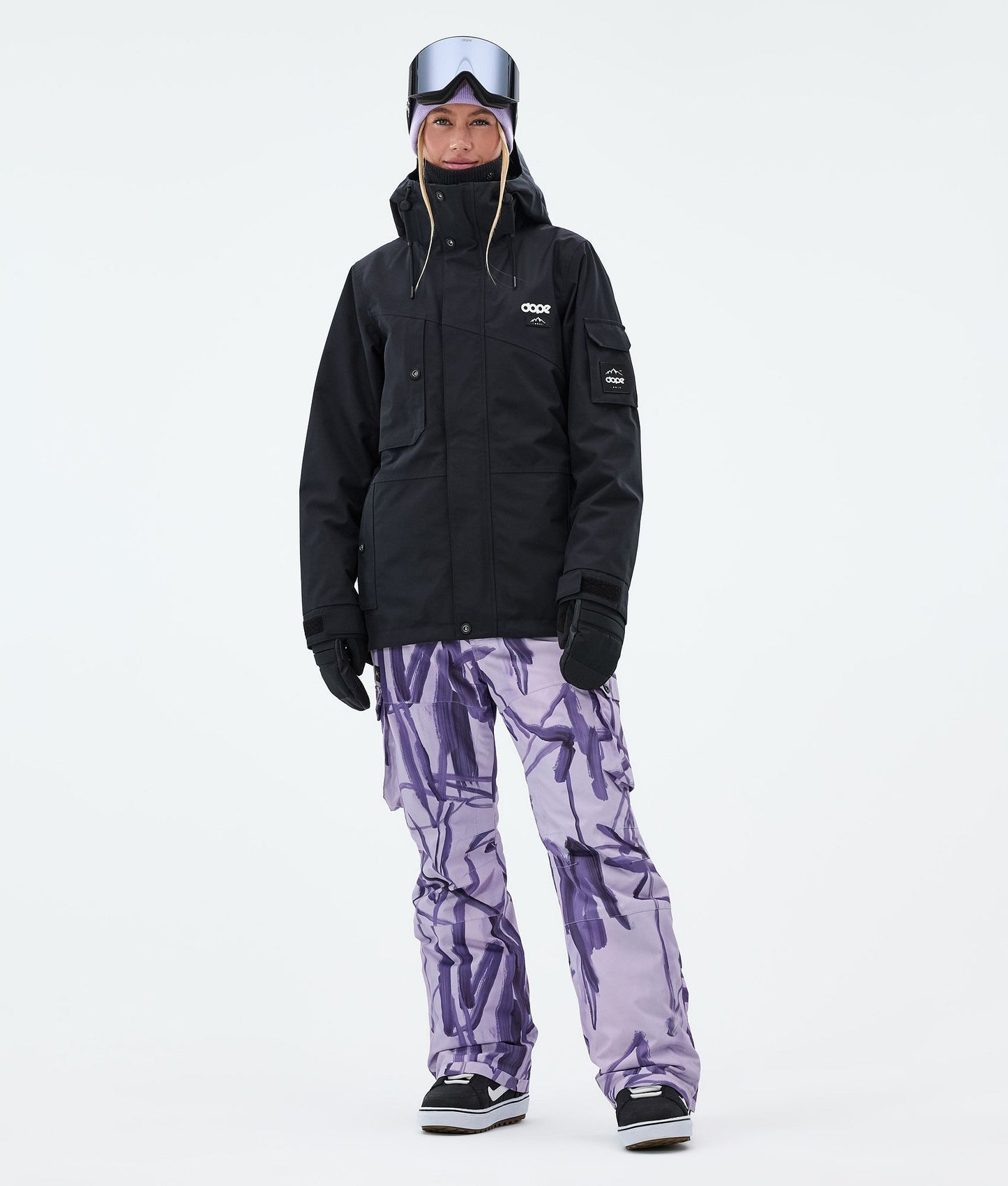 Snowboard Pants Women Scribble Purple