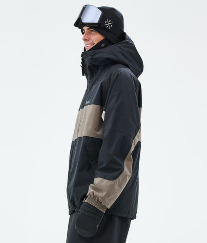 Snowboard Jacket Men Stripe Black/Walnut