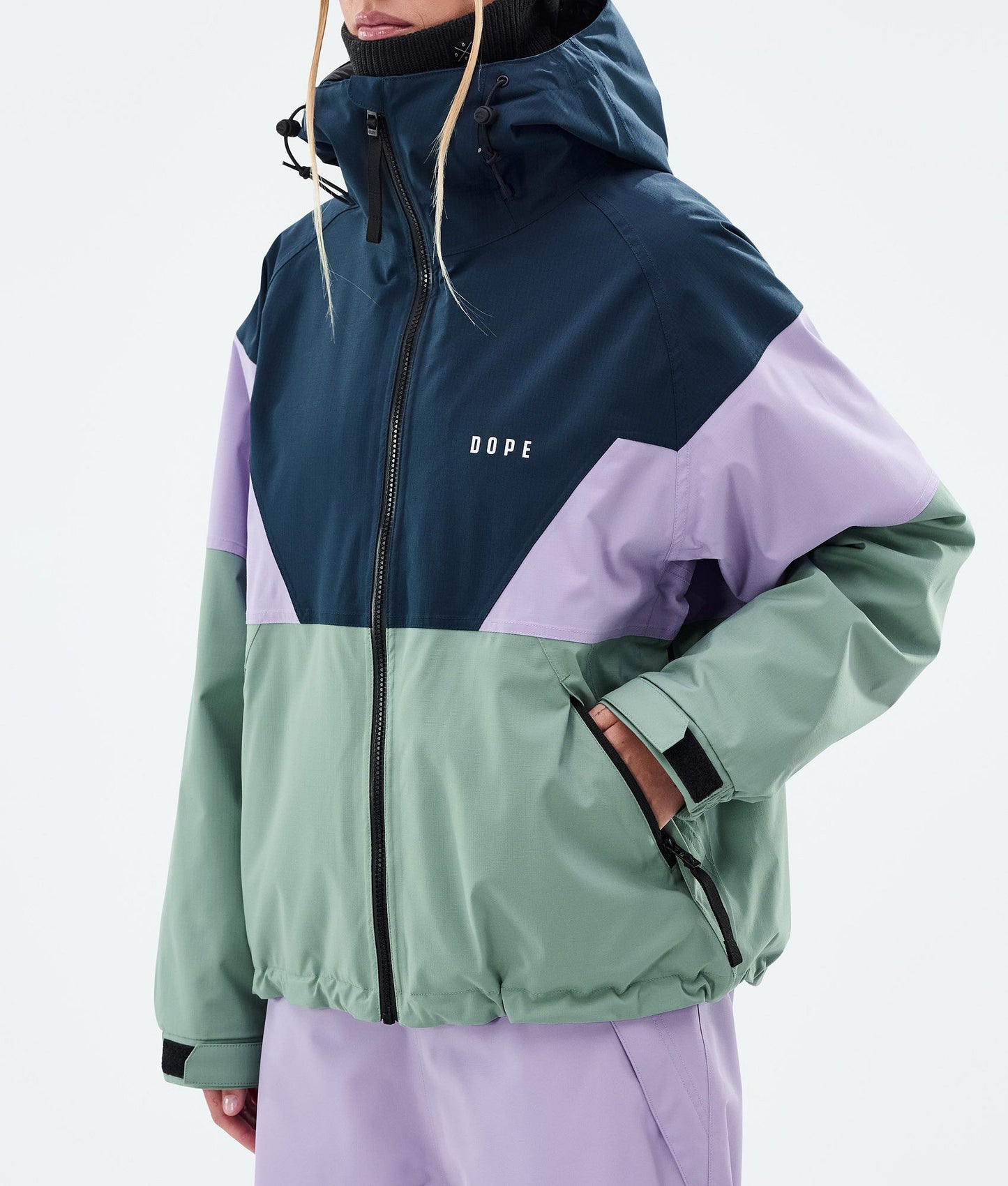 Snowboard Jacket Women Sport Dark Blue/Faded Violet/Faded Green