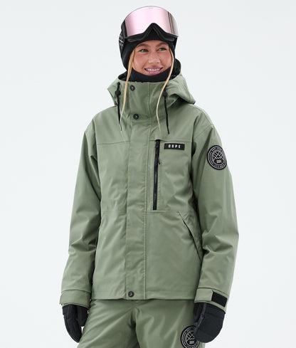 Snowboard Jacket Women Olive Green