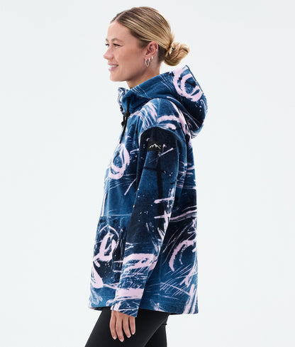 Fleece Hoodie Women Carvings Pink