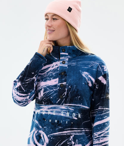 Fleece Sweater Women Carvings Pink