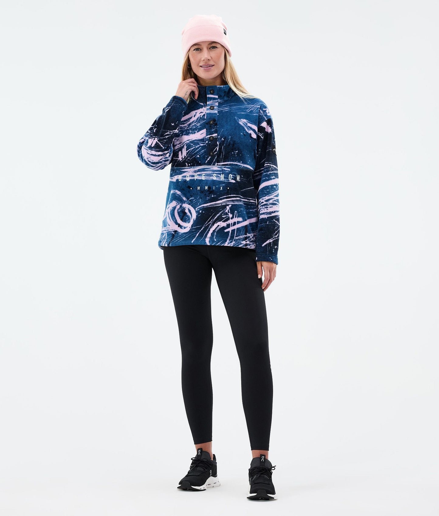 Fleece Sweater Women Carvings Pink