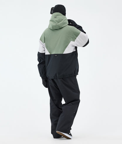 Snowboard Jacket Men Sport Moss Green/Light Grey/Black