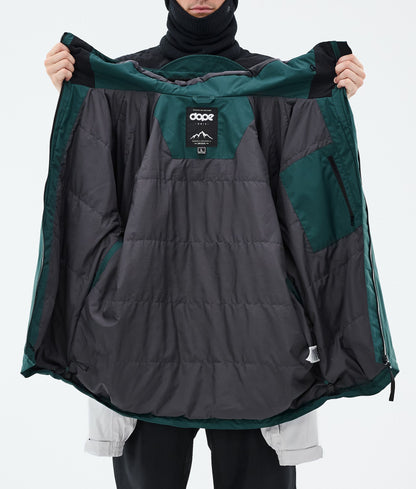 Snowboard Jacket Men Stripe Bottle Green/Light Grey